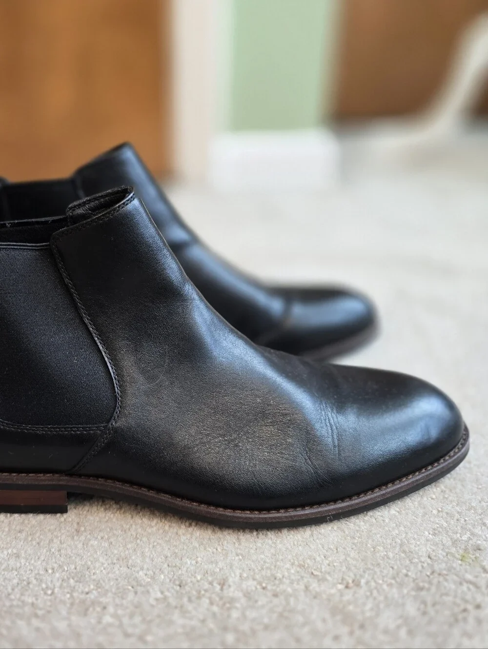 Men's Joseph Abboud Black Beaumont II Black Leather Chelsea Boot Size 10.5D